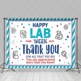 Aperturee - Aperturee Blue White Stripe Thank You Backdrop For Lab Week